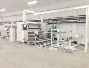 Lamineringsmaskin for stoff